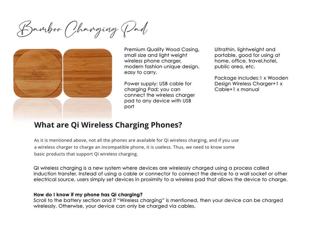 Bamboo Qi Wireless Charging Pads