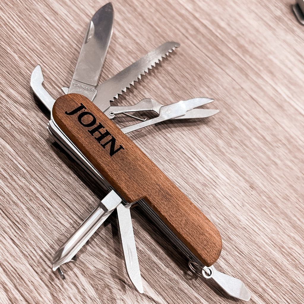 Wooden Swiss Knife personalized