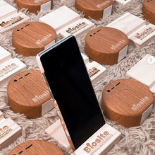 Load image into Gallery viewer, Wooden Phone Stand personalized
